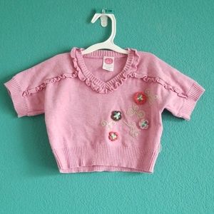 Cake Walk by Oilily Pink Crochet Flower Sweater